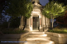 masoleum with trees