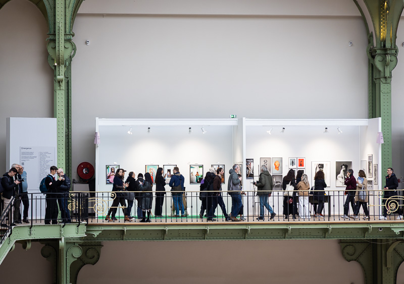 visitors to a gallery exhibition